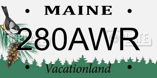 280AWR Maine License Plate