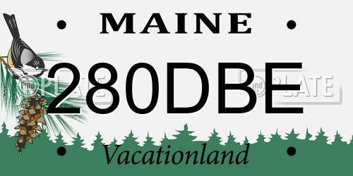 280DBE Maine License Plate