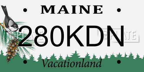 280KDN Maine License Plate