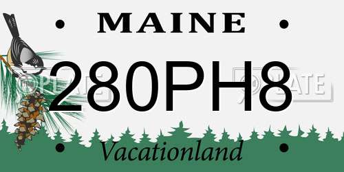 280PH8 Maine License Plate
