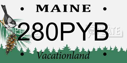 280PYB Maine License Plate
