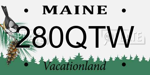 280QTW Maine License Plate