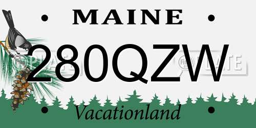 280QZW Maine License Plate
