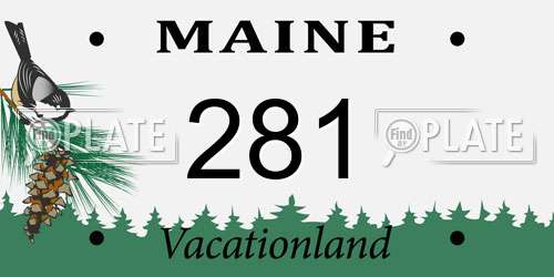 281 Maine License Plate
