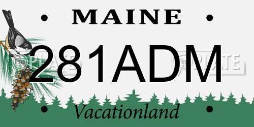 281ADM Maine License Plate