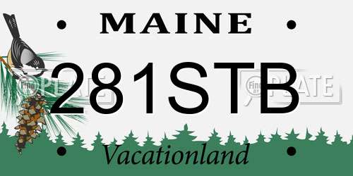 281STB Maine License Plate