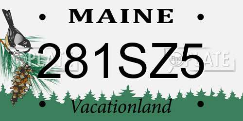 281SZ5 Maine License Plate