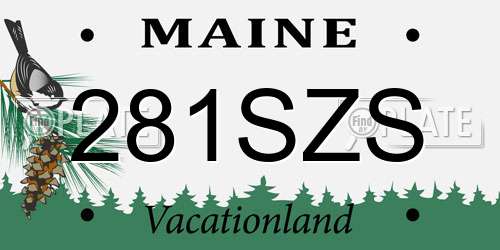 281SZS Maine License Plate