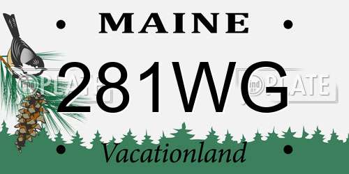 281WG Maine License Plate