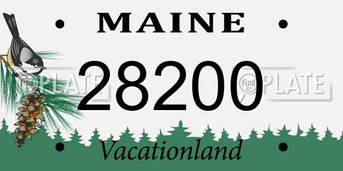 28200 Maine License Plate