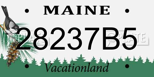 28237B5 Maine License Plate
