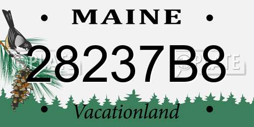 28237B8 Maine License Plate