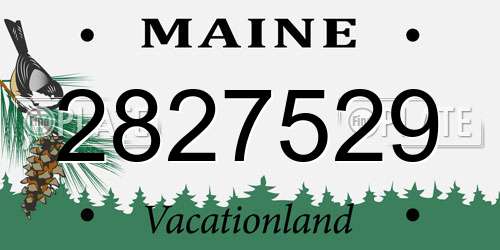 2827529 Maine License Plate