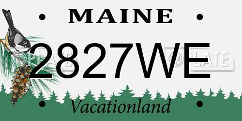 2827WE Maine License Plate