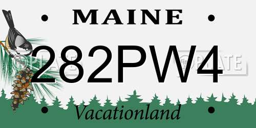 282PW4 Maine License Plate