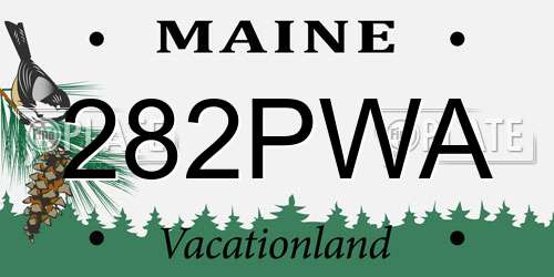 282PWA Maine License Plate
