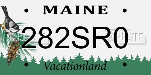282SR0 Maine License Plate