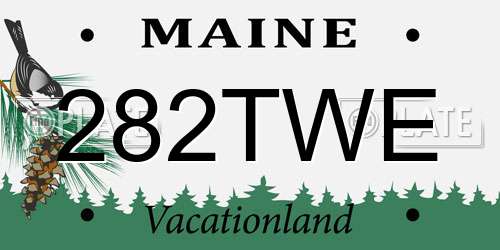 282TWE Maine License Plate