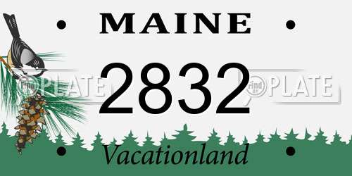 2832 Maine License Plate