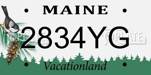 2834YG Maine License Plate