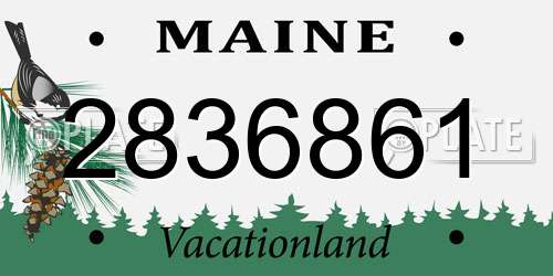 2836861 Maine License Plate
