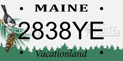 2838YE Maine License Plate