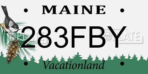 283FBY Maine License Plate