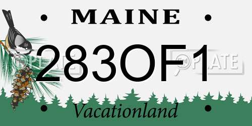 283OF1 Maine License Plate