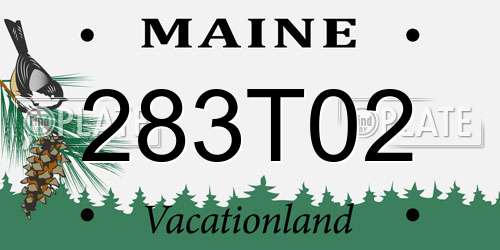 283T02 Maine License Plate