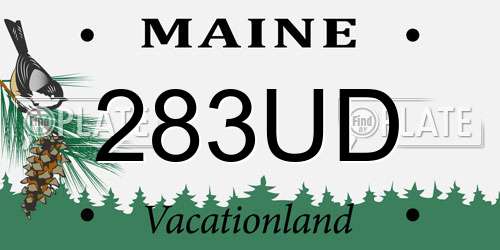 283UD Maine License Plate