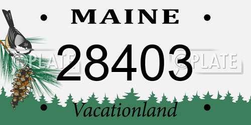 28403 Maine License Plate