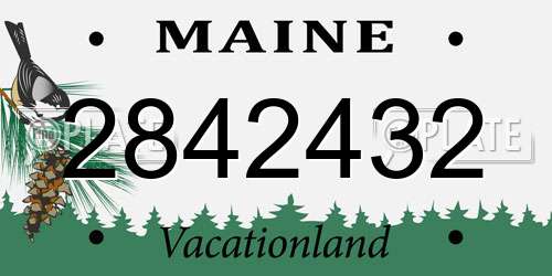 2842432 Maine License Plate