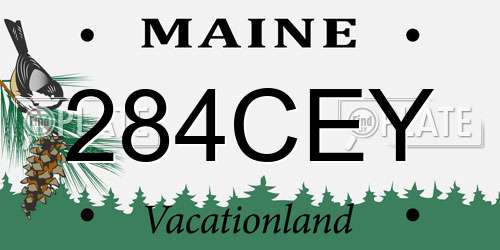 284CEY Maine License Plate