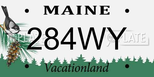 284WY Maine License Plate