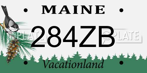 284ZB Maine License Plate