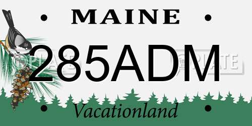 285ADM Maine License Plate