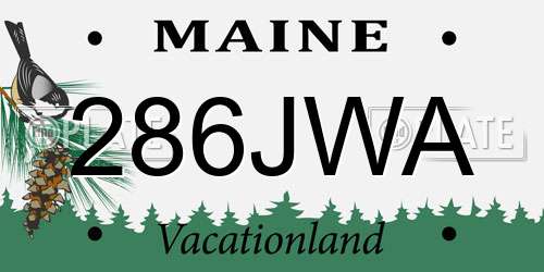 286JWA Maine License Plate