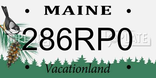 286RP0 Maine License Plate