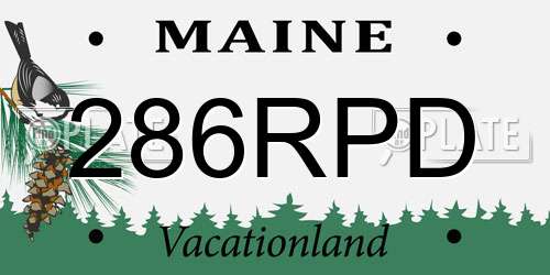 286RPD Maine License Plate