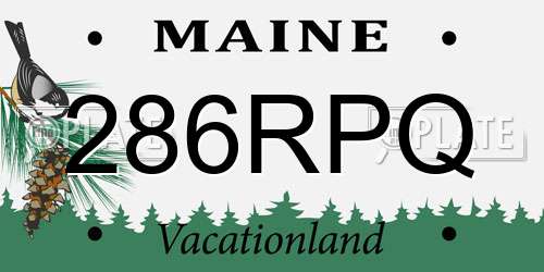 286RPQ Maine License Plate