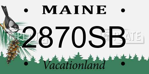 2870SB Maine License Plate