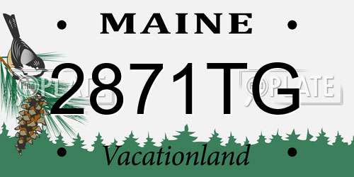 2871TG Maine License Plate