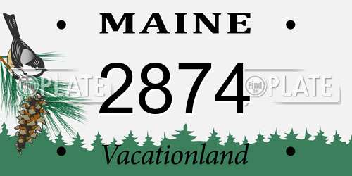 2874 Maine License Plate