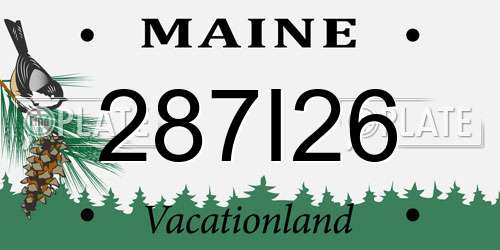 287I26 Maine License Plate