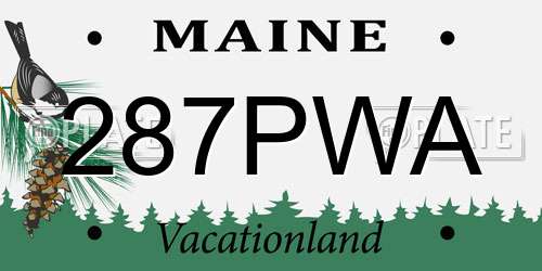 287PWA Maine License Plate