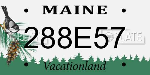 288E57 Maine License Plate