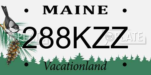 288KZZ Maine License Plate