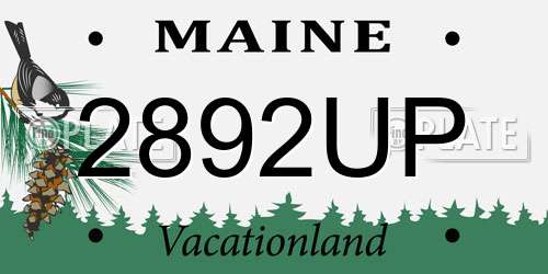 2892UP Maine License Plate