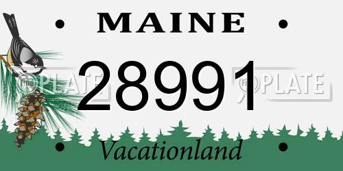 28991 Maine License Plate