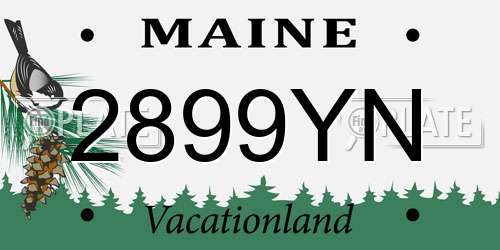 2899YN Maine License Plate